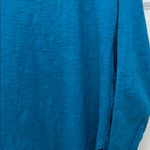 Tribal Teal Cotton Blend Long Sleeve High Low Hem Blouse Photo 4