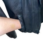 Vintage Casa Blanca Black Leather Convertible Hooded Bomber Jacket Size L Photo 4