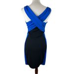 Jennifer Lopez Colorblock Bodycon Dress Royal Blue & Black Party Size Medium Photo 2