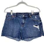 Gap  Destroyed Distressed 3 Inch Cutoff Denim Jean Shorts Size 27T Indigo Blue Photo 0