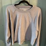 Aerie Size Large Light Blue Raw Hem Sweatshirt Long Sleeve Top Casual Comfy Photo 0
