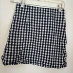 American Eagle  black gingham mini skirt size XS 91% cotton 9% linen Photo 0