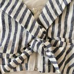 Olivaceous Blue White Linen Cotton Striped Nautical Preppy Strappy Crop Top Sz M Photo 2