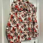NWOT Potpourri Size 2X Rose Floral Print Button Down Denim Shacket Top Pockets Pink Photo 4