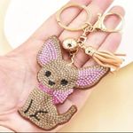 None Brown Chihuahua Keychain Rhinestone Bag Charm ~NEW~ Photo 3
