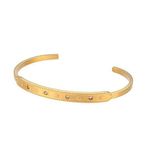 Boutique NEW Unisex Gold Plated 316L Simulated Diamond Star Cuff Bracelet, Adjustable Photo 3