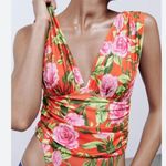 ZARA  Women’s Multi- Color Floral One Piece Bodysuit Large NWOT Photo 0