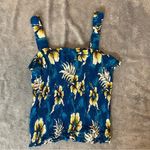 Bobbie & Brooks Bobbie Brooks Blue White Hawaiian Floral Summer Beach Cami Tank Top Size Medium Photo 6