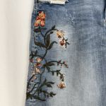 Driftwood Anthropologie Womens Floral Embroidered Stretch Denim Skirt Size 31/12 Photo 2