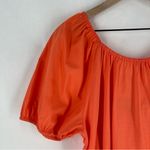 A New Day Orange Cotton Short Puff Sleeve Tie Back Bow Top Size XL Photo 1