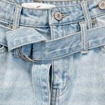 KanCan Bristol Womens M Tie Waist Denim Skirt Distressed Fray Hem Light Wash Blue Size M Photo 4