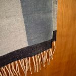 V. Fraas Vintage Blue Gray Scarf  Cashmink Made in Germany Fringe Edges Photo 4