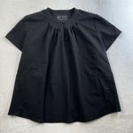 FIGS Women's L Top Maternity Chira Somotillo Black Pleated Keyhole Pockets Photo 2