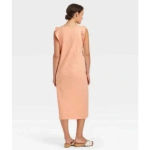 Universal Threads Universal Thread Dress Coral Orange Ruffle Tank Midi Sleeveless NWT Large Photo 1