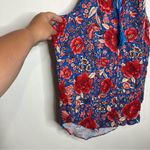 Rose + Olive  blue pink red floral‎ tank top women’s size small preppy Photo 2