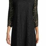 Karl Lagerfeld Womens Dress Size 4 Black Lace Shift 3/4 Sleeve Rhinestones NEW Photo 0