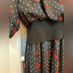 Vintage Miss Oops of Cali Red Bow Polka Dot Pinup Retro Rockabilly Dress Size M Black Size M Photo 6
