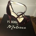 Jessica Simpson maroon velvet heels 6.5 Photo 0