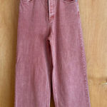 Urban Outfitters We the free Wide Leg Cropped Jeans Pink Button Fly Womens Photo 0