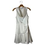 Milly Dress Women 0 White Satin Sleeveless Cowl Neck Nia Mini Bridal Party Photo 1