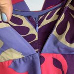 Boden 100% Silk Pink and Purple Floral Sheath Kaftan Dress W Photo 6