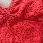 Sézane Sezane Andrea Red Eyelet Cutwork Top Blouse size 4 Photo 6
