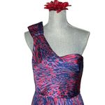 BCBGeneration  Raspberry Red Multi One -Shoulder Cocktail Dress Sz 8 Photo 4