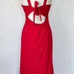 Dawn Joy Fashion Vintage 90's Dawn Joy Solid Red Sleeveless Cut Out Bow Back Maxi Dress Photo 0