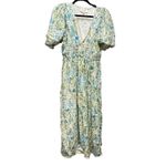 Rococo Sand Elan Puff Sleeve Midi Dress in Blue Multi Size L Photo 1