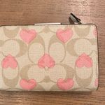Coach Medium Corner Zip Wallet In Signature Canvas With Heart Print Photo 3