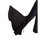 Sanctuary  womens black long sleeve top with tie closure & bell sleeves sz M Photo 3