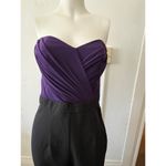 ASOS NWT  Strapless Sweetheart Neckline Purple Black gathered Jumpsuit Size 6 Photo 4