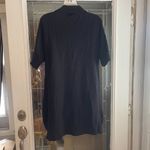 Dress Barn Black Drop Shoulder Open Front Cardigan Sweater L Rounded Hem Soft Photo 1