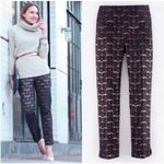 Boden Jacquard Trouser Pants Metallic Rose Gold Blue 12L Tall Holiday Party Glam Size undefined Photo 2