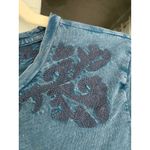 Lucky Brand A3 Embroidered Acid Wash Blue T-Shirt Womens Small Casual Top Photo 3