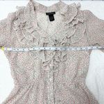 Cotton Express  Cream Floral Ruffle lightweight Blouse size S Photo 4