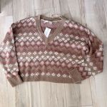 No Comment NWT  Striped Pullover knit cropped sweater Size L Photo 0