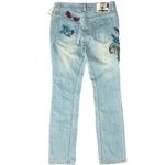 Rocawear  Light Blue Purple Embroidered Low Rise Straight Jeans sz 7 NEW Tags Y2K Photo 1