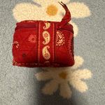 Vera Bradley  Red Quilted Cosmetic Bag Photo 2