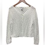 Primary Colors Crochet cropped cardigan. Size Medium White Photo 0