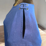 Peck & Peck ‎ royal blue casual top lace up grommet shoulder/cutout doleman XL Photo 4