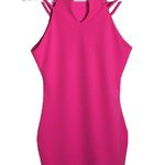 Missguided hot pink bodycon halter neck strappy club mini dress size 6 Photo 1
