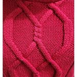Rafaella Red Turtleneck Sweater Cable Knit Front Panel Cozy Winter Holiday L/G Photo 5