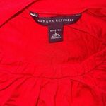 Banana Republic ✨ Red Long Sleeve Scoop Neck Rouched Collar Shirt✨ Photo 3