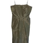 J.Crew  NWT Army Green 100% Silk Strapless Mini Dress Photo 0