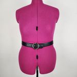 Steve Madden Black Faux Leather Dress Belt Silver Color Buckle Size S Photo 12