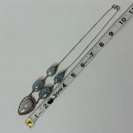 925 Rainbow Moonstone 5 Stone Bohemian Silver Plated Necklace Blue Photo 1