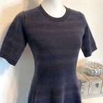 Athleta Ribbed Blue Space Dye Fit Flare Dress size S Photo 1