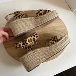Sole Society Animal Print Cow Hair Buckle Ankle Wedge Sandal USA Made 10 Photo 4