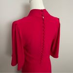 Free People Dress Be My Baby Ruched Mini Flutter Sleeves Covered Button Back Red Photo 9